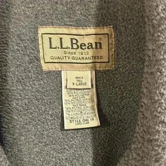 LL Bean Men's Coat Vintage OHK 19 Lined Dark Green Fall Winter Full Zip Jacket - Picture 3 of 6